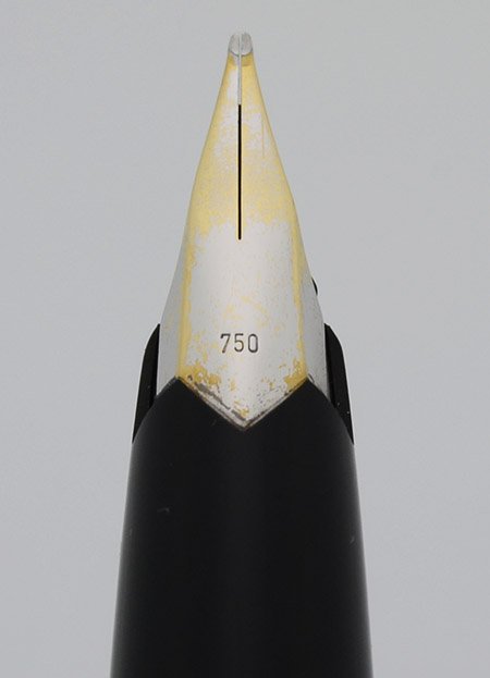 vintage montblanc 126 字幅B 18K-750 整備済み Montblanc 126 Fountain Pen - 1970s, Black, Sterling Cap, Piston